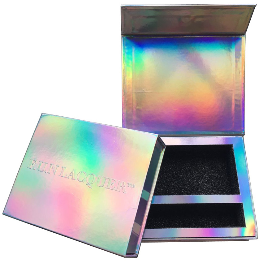 gold holographic cardboard box